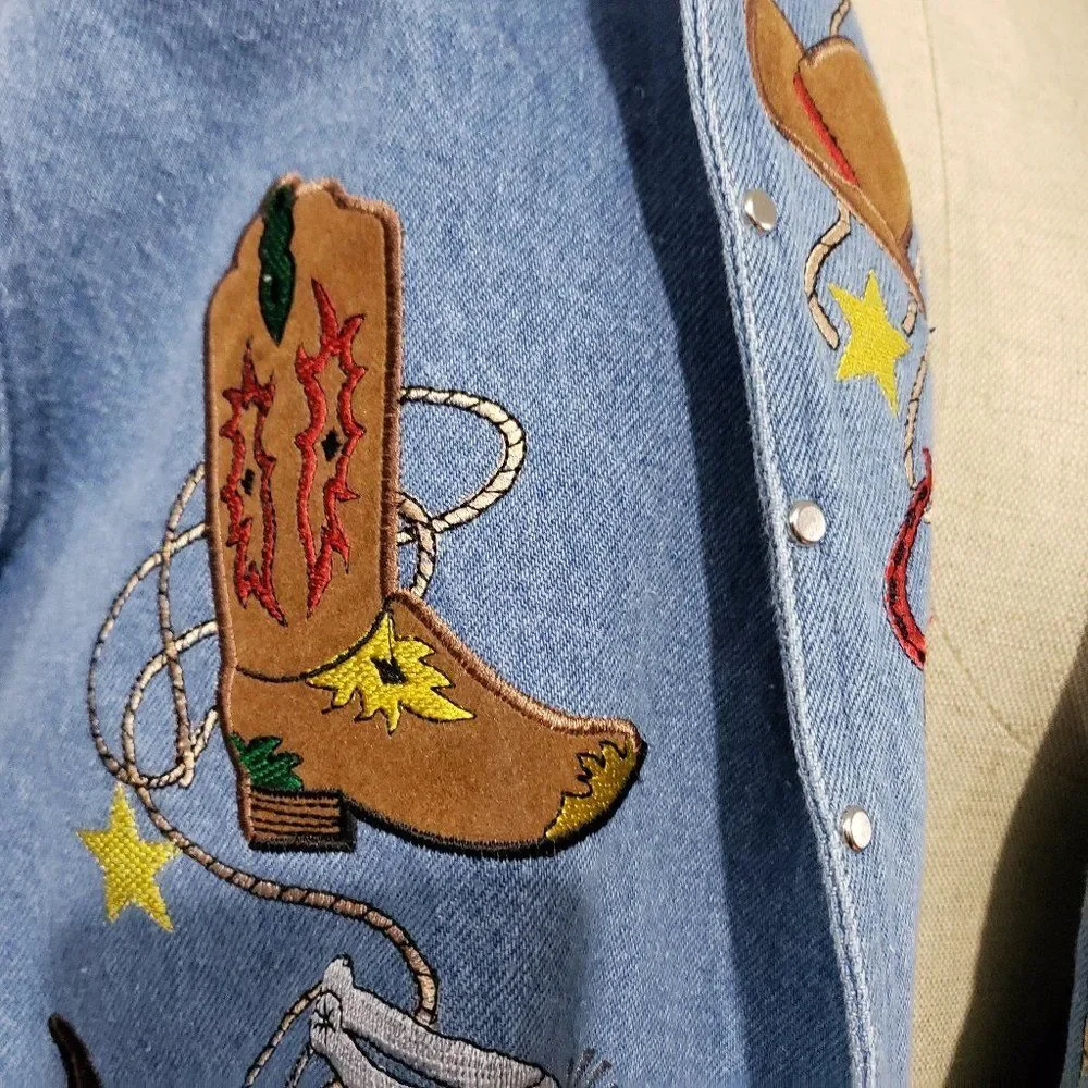 The Blue Denim Jacket Buttons Cowboy pattern - Picture 7 of 8
